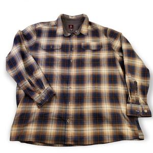 Swisstetch Plaid Brown/Blue Button Up Shirt Size 3XL